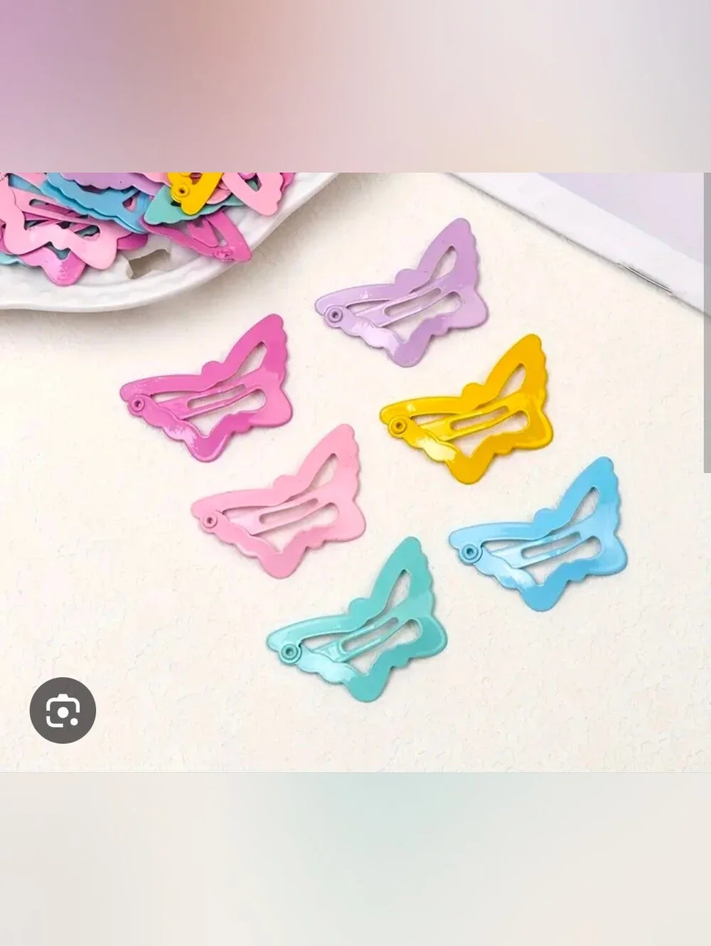Metal Butterfly Snap Hair Clips - Pastel Pink, Blue, Purple BNIB